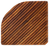 Nordic Style Corner Teak Shower and Spa Mat with Rounded Edge 30"³x 30"³