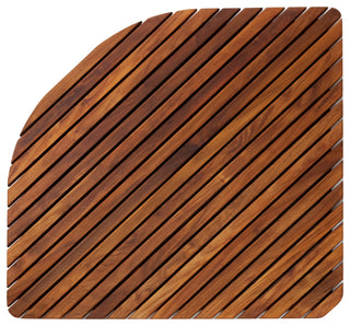 Nordic Style Corner Teak Shower and Spa Mat with Rounded Edge 30"³x 30"³