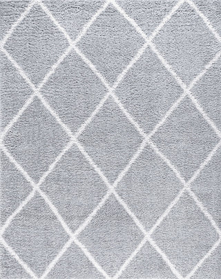Derry Transitional Diamond White Rectangle Area Rug, 4'x5'