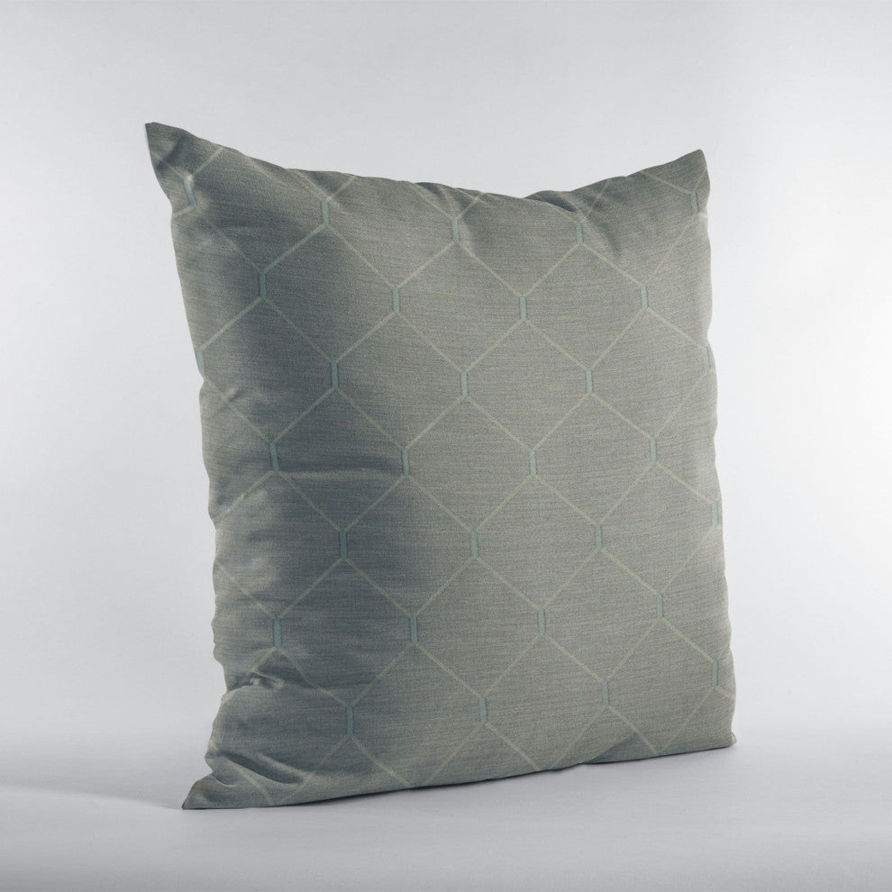 Urban Grey Kona Embroidery Luxury Throw Pillow, Double sided 12"x20"