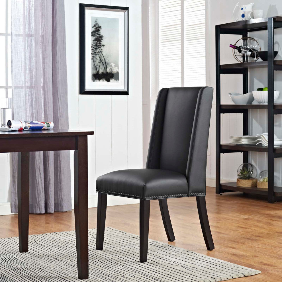 Baron Vinyl Dining Chair, Black