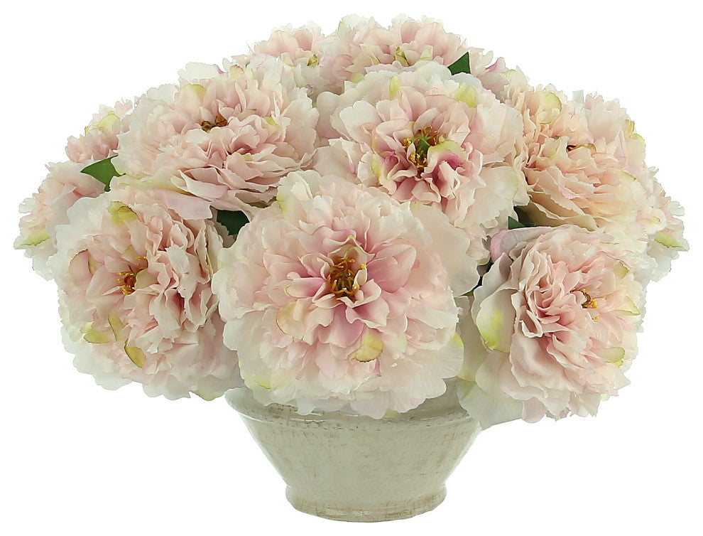 Peony Arrangement in Ceramic Vase