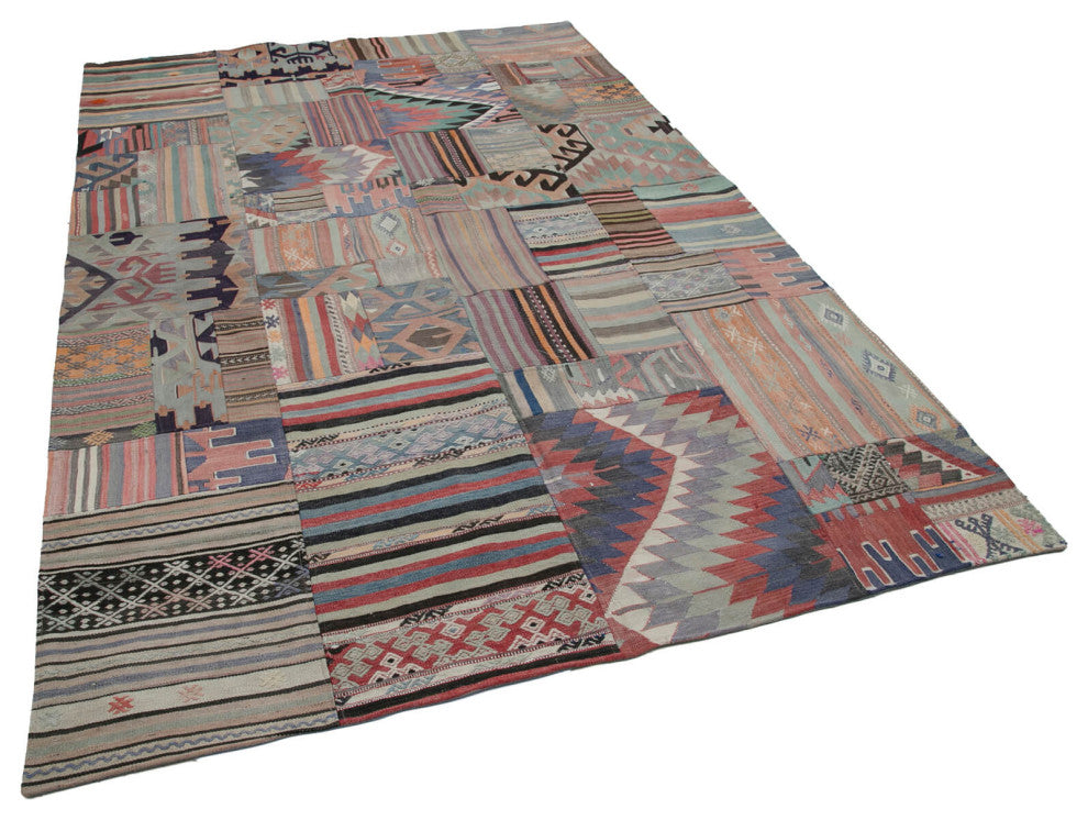 Rug N Carpet - Handmade Anatolian 6' 8'' x 9' 11'' Unique Patchwork Kilim Rug