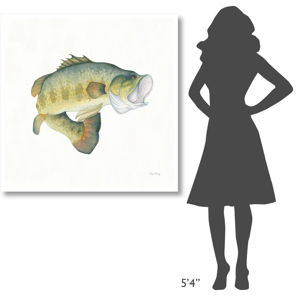 "Gone Fishin Large Mouth" Digital Paper Print by Elyse DeNeige, 42"x42"