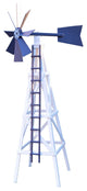 Farm Style Windmill, White & Navy