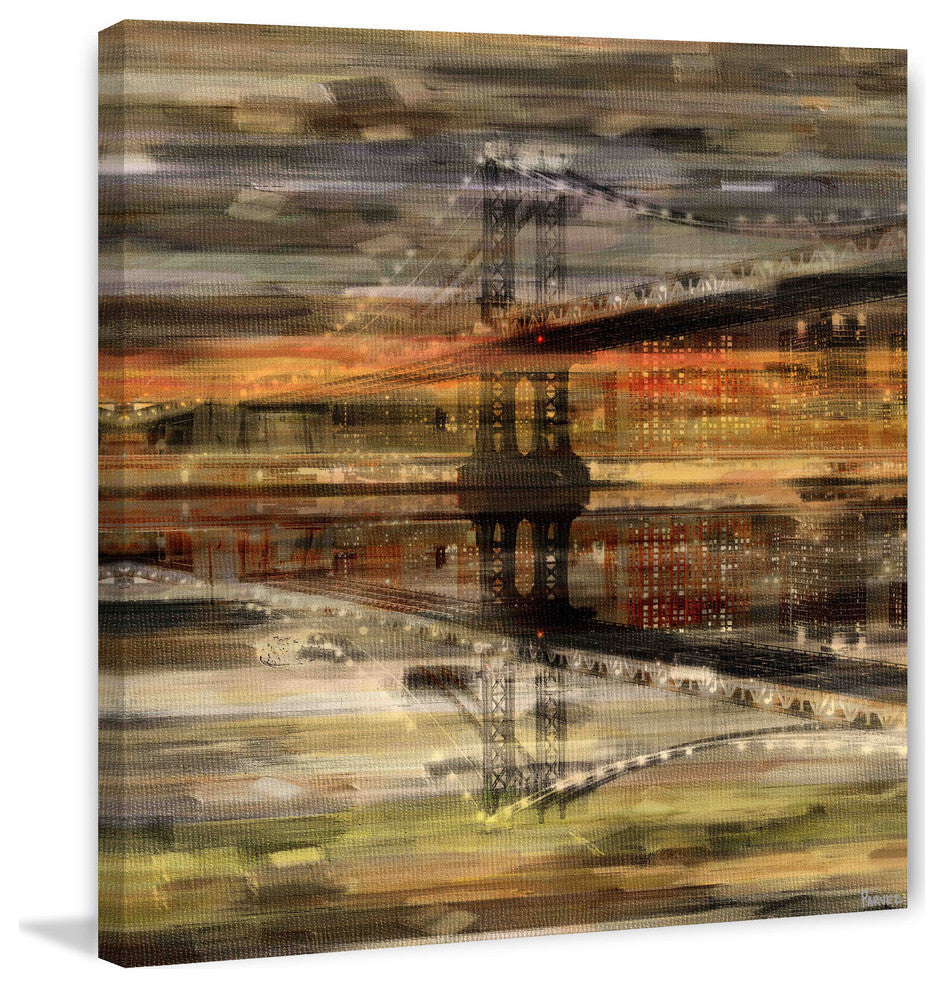 "Night Bridge" Print on Canvas, 24"x24"