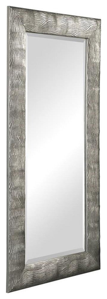 Uttermost Maeona Contemporary MDF Wood Decorative Mirror in Silver