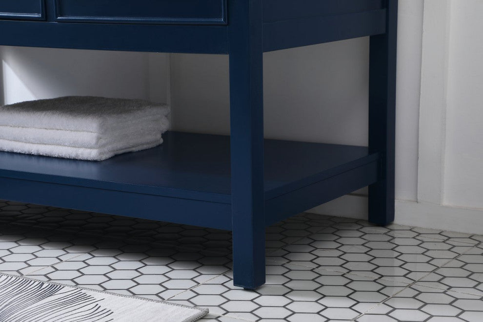 Skylar 48" Single Bathroom Vanity, Blue, With Backsplash