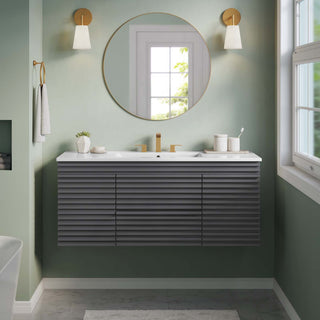 Render 48" Wall-Mount Bathroom Vanity, Gray White