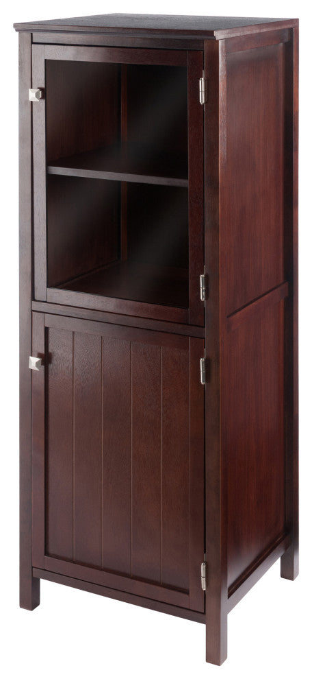 Brooke Jelly Cupboard, 2-Section Cabinet, Walnut