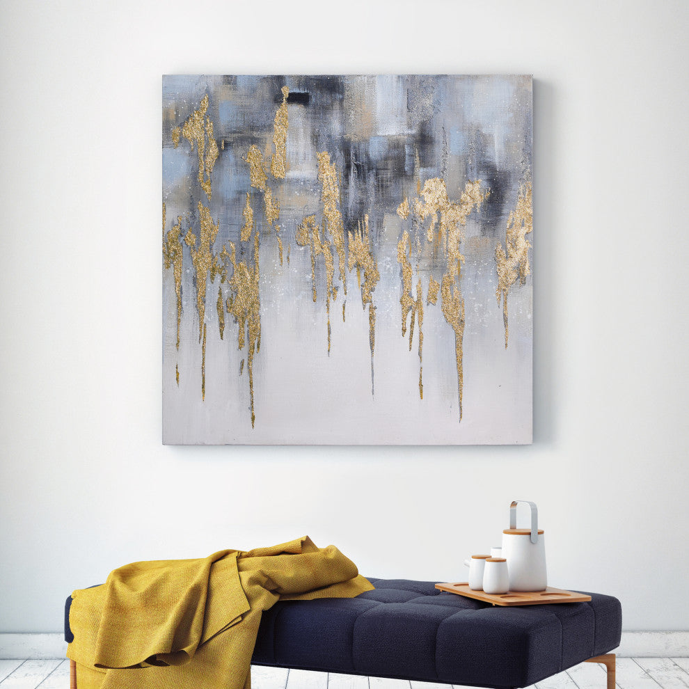 Golden Lighting 1 Textured Metallic Hand Painted Wall Art by Martin Edwards