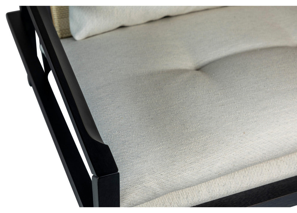 Modern Brazilian, Barra, Cane Lounge Chair, Black/Natural/Chalk