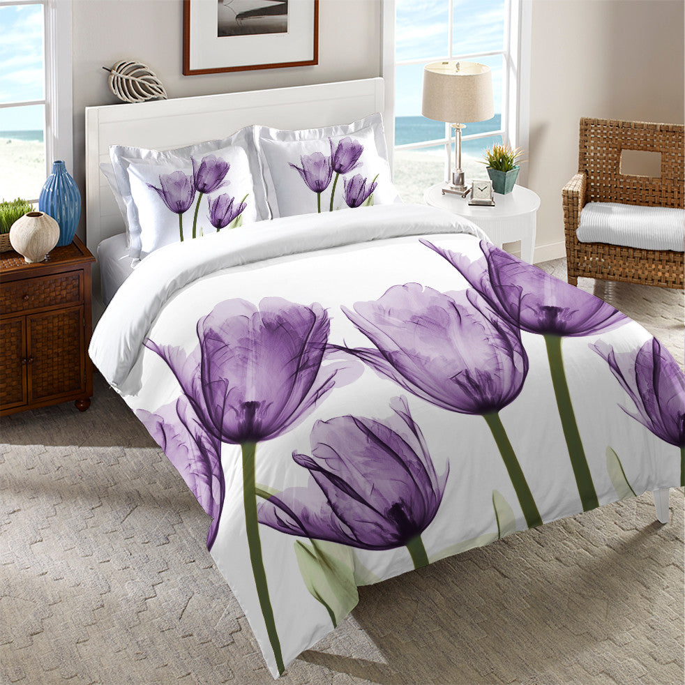 Purple Tulip Trio Duvet Cover, 20"x40"