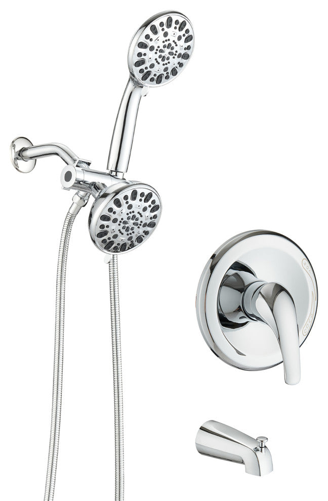 5 inch Wall-Mounted Round Completed Shower System with Handheld Shower and head