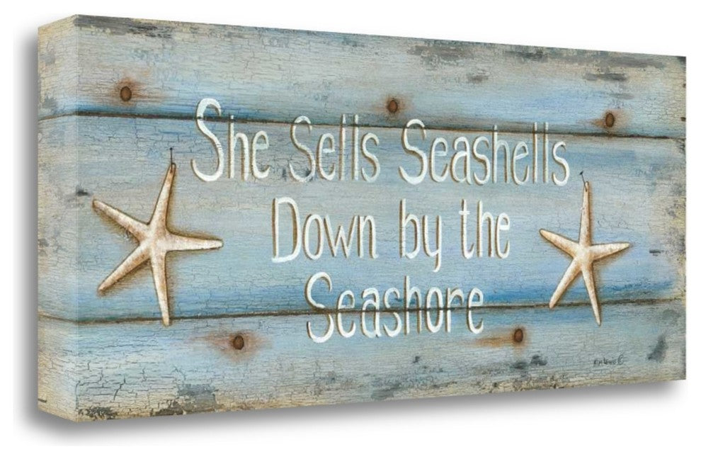 "She Sells Seashells" By Kim Lewis, Giclee Print on Gallery Wrap Canvas