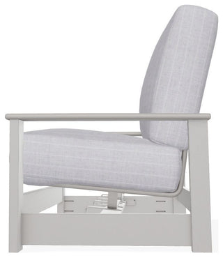 Leeward Deep Seat Outdoor Loveseat with Hidden Motion, Ticking Fog/Warm Gray