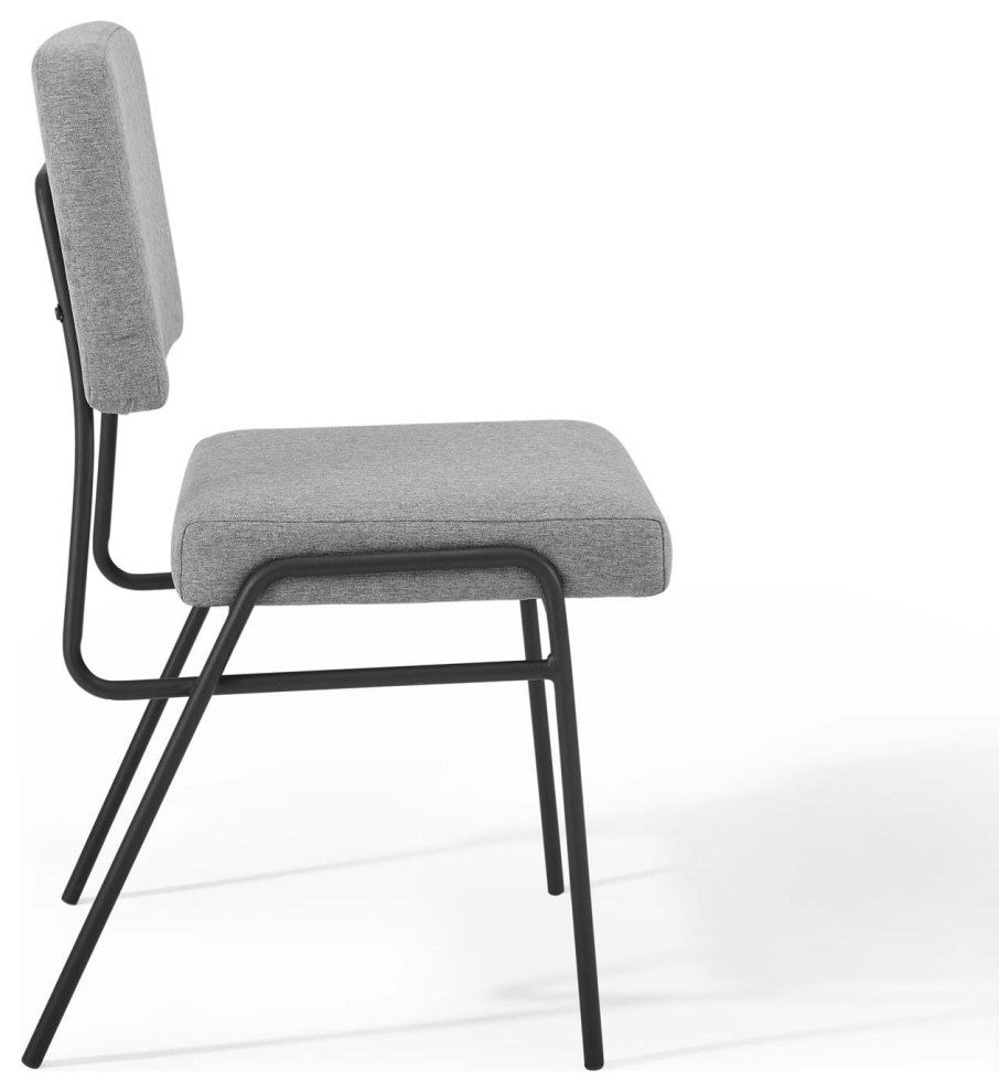 Craft Upholstered Fabric Dining Side Chair - Black Light Gray