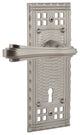 Craftsman Plate With Keyhole Fleur Lever, Satin Nickel, Passage, Non-Handed