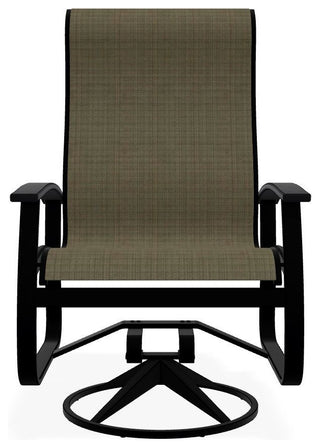Belle Isle Sling Outdoor Swivel Rocker, Elevation Stone/Black