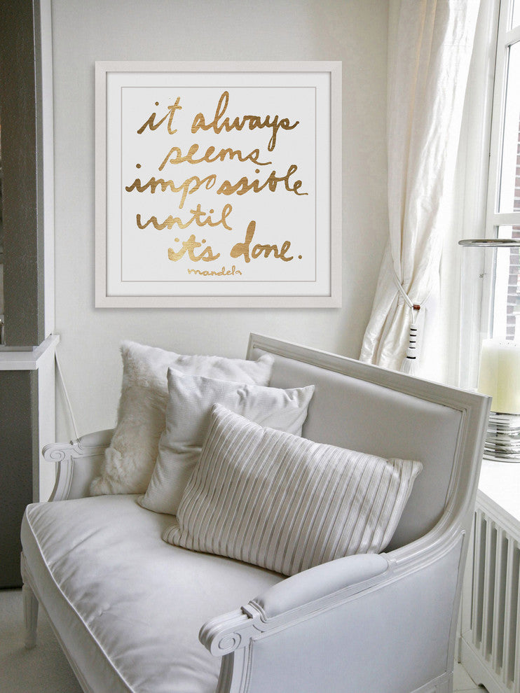 "Impossible Until It's Done" Framed Painting Print, 18"x18"