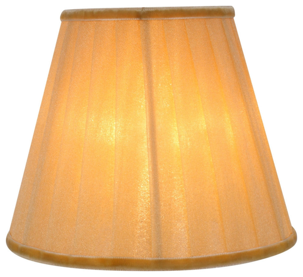 33113-5 Small Pleated Empire Chandelier Clip On Lamp Shade Gold 3"x5"x4 1/4"