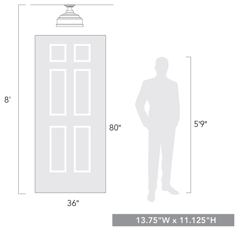 Keating Semi-Flush Antique Black Iron