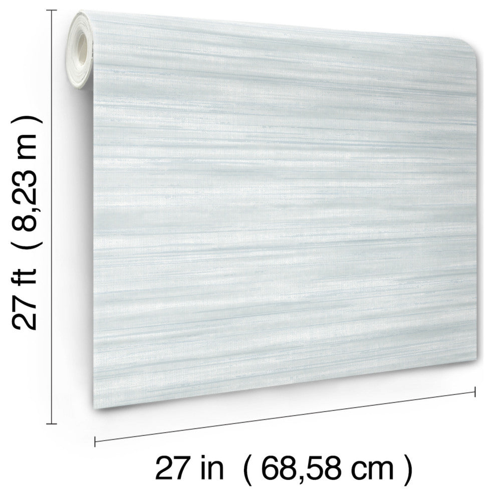Brushed Linen Light Blue Wallpaper