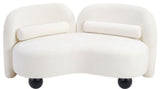Daphne Upholstered Chair/Loveseat/Sofa, Cream, Chenille Fabric, Loveseat