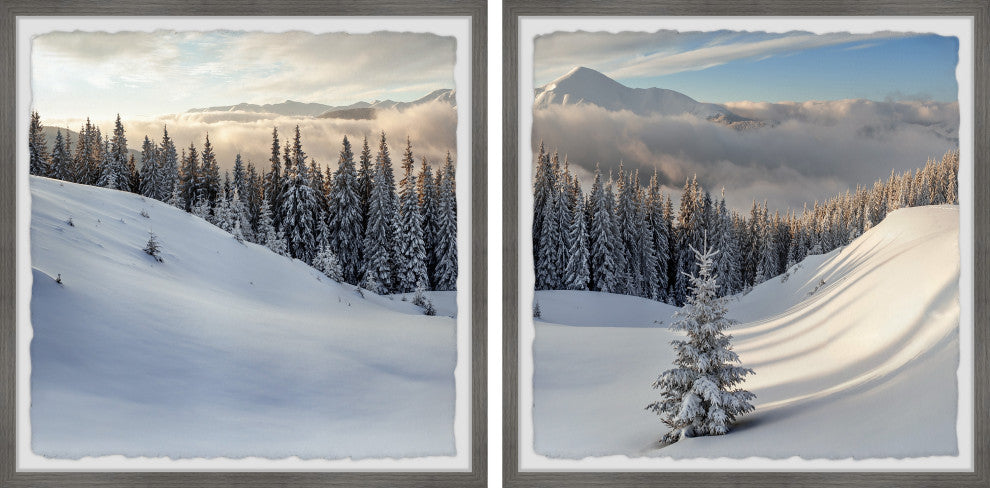 Everything Is Good in Winter Diptych, 2-Piece Set, 12x12 Panels