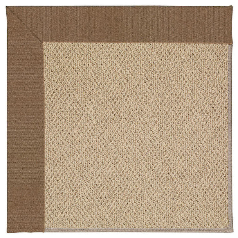 Zoe-Cane Wicker Machine Tufted Rectangle Rug, Cafe, 2'x3'