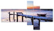 Old Wooden Pier at Sunset, Seascape Canvas Art Print, 60"x32", 5 panels