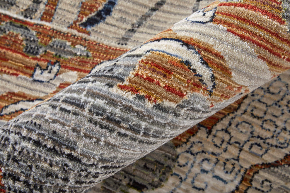 Claymore R39P2 Transitional/Bohemian & Vintage Runner, Gray/Rust, 2'6"x7'3"