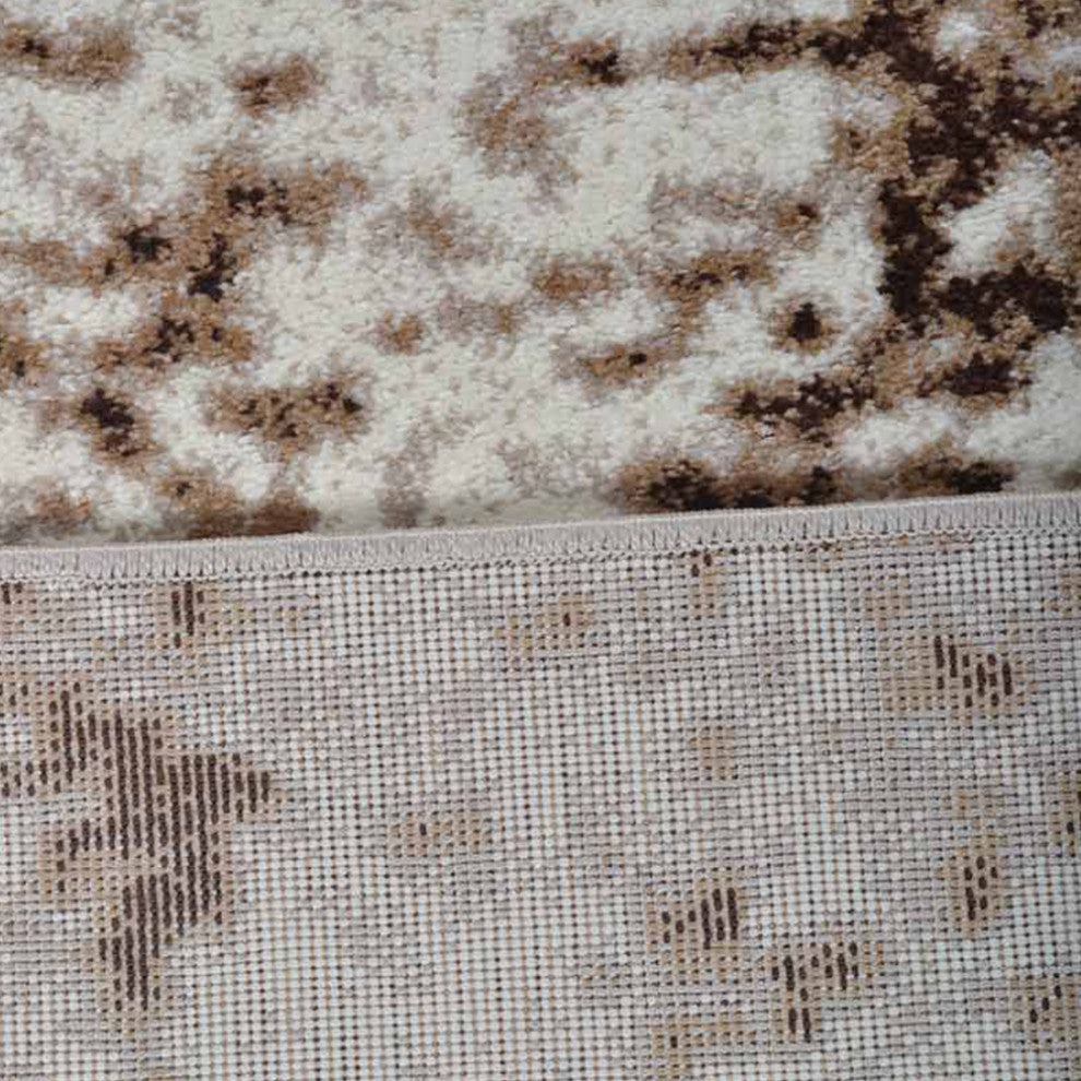 MACHINE MADE HEATSET POLYPROPYLENE AREA RUGS -Cream Color, Abstract Design, [Rectangle] 4'4''x6'4''