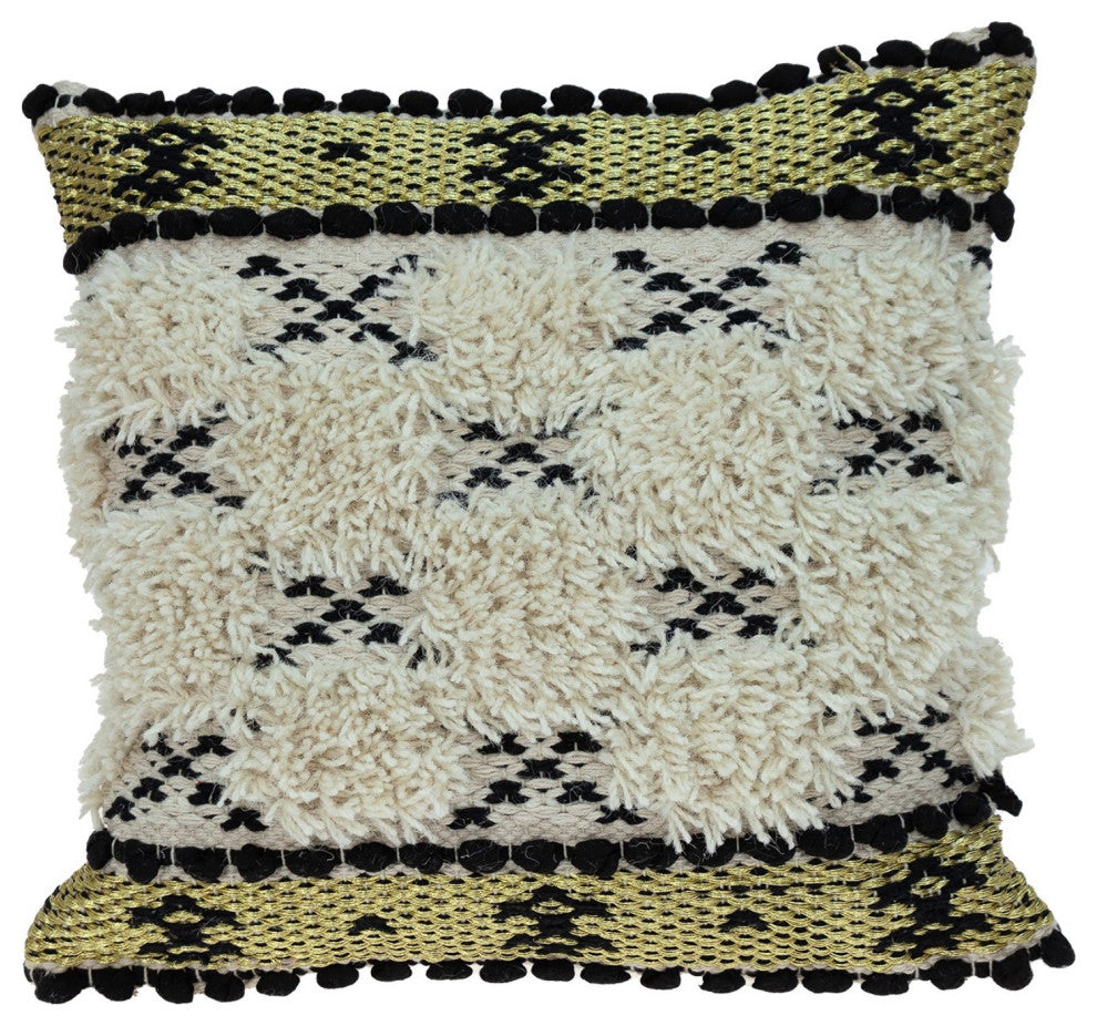 Shaggy Woven Throw Pillow
