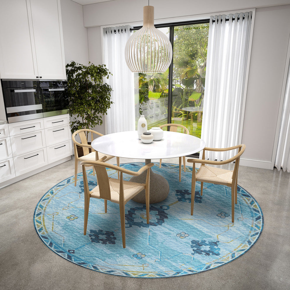 Indoor/Outdoor Sedona SN16 Riverview Machine Washable 10' x 10' Round Rug