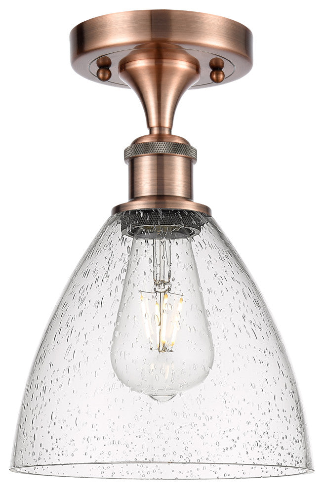 Innovations 516-1C-AC-GBD-754 1 Light Semi-Flush Mount, Antique Copper
