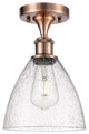 Innovations 516-1C-AC-GBD-754 1 Light Semi-Flush Mount, Antique Copper