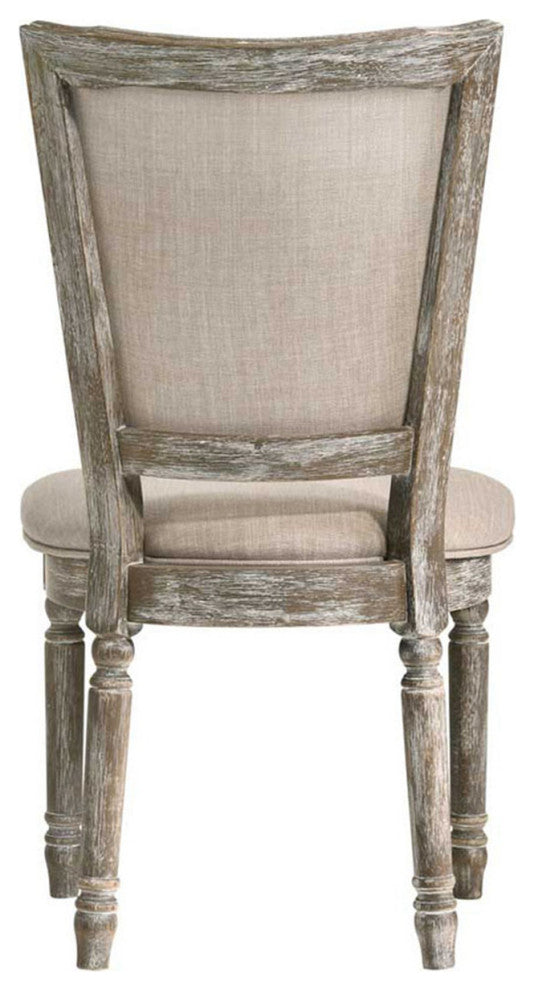 Set of 2 Upholstered Side Chair, Reclaimed Gray Finish