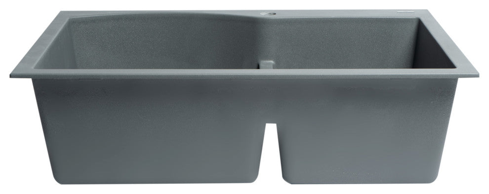 ALFI brand AB3220DI-T Titanium 32" Drop-In Double Granite Composite Kitchen Sin