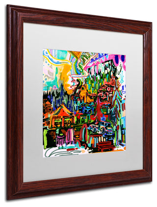 Josh Byer 'A Nice Place To Live' Art, Wood Frame, White Mat, 16x16