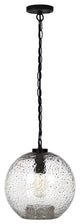 Mini Pendant Light Handblown, Clear, 11", Black