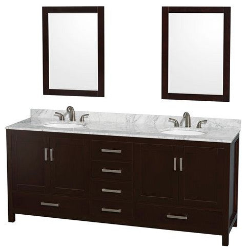 Wyndham WCS141480DESCMUNOM24 80 Inch Dual Bathroom Vanity in Espresso