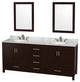 Wyndham WCS141480DESCMUNOM24 80 Inch Dual Bathroom Vanity in Espresso