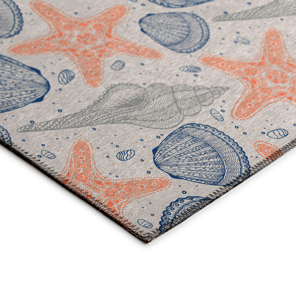 Indoor/Outdoor Seabreeze SZ4 Flax Machine Washable 10' x 14' Rug