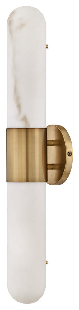 Hinkley Ibiza 24" Lg LED Bath Vanity Light, Heritage Brass + Faux Alabaster