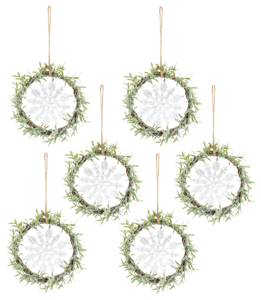 Mini Wreath With Snowflake, 6-Piece Set