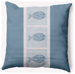 18x18" Fish Chips Nautical Decorative Indoor Pillow, Dusty Smoke