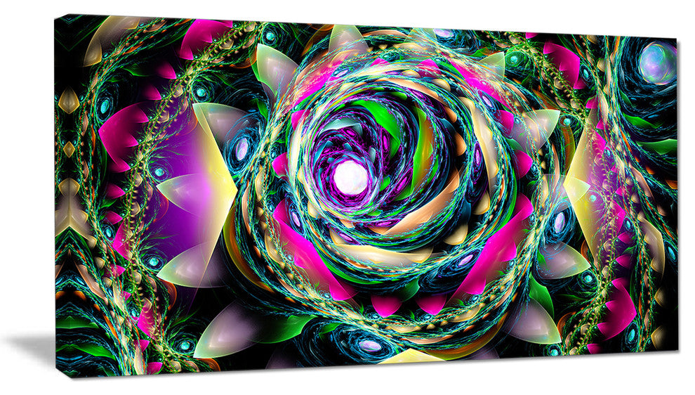 Colorful Exotic Whirlpool Flower, Floral Canvas Art Print, 32"x16"