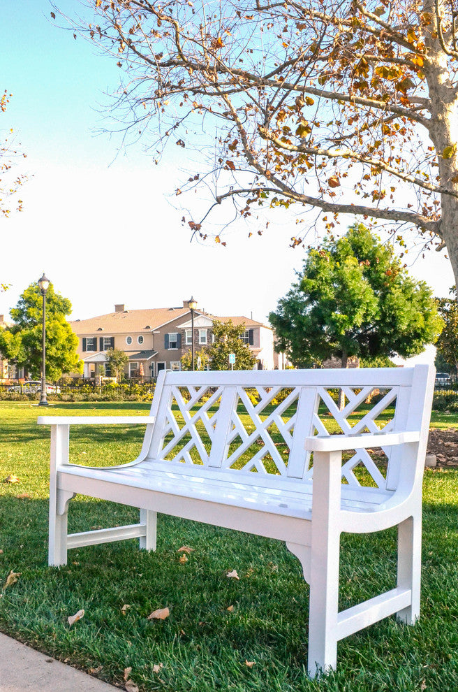 Chippendale Bench in Glossy White