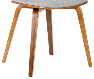 Jaguar Mid-Century Dining Chair in Walnut Wood and Gray Fabric